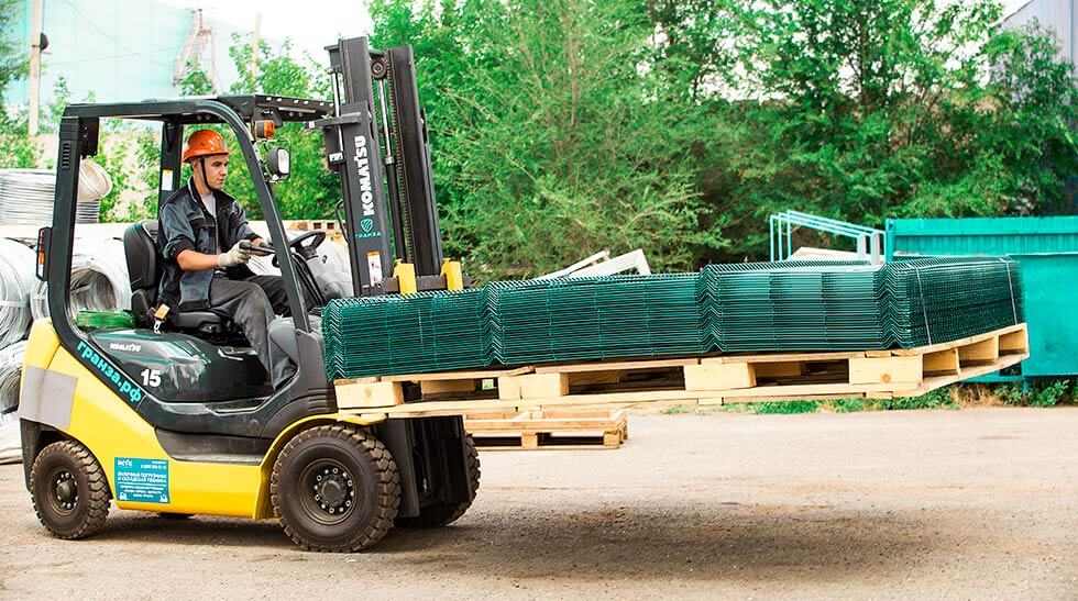 транспортировка 3d панелей погрузчиком